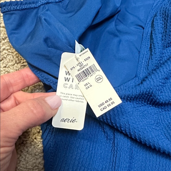 Aerie One Piece Swimsuit in Blue and pink - Picture 2 of 3